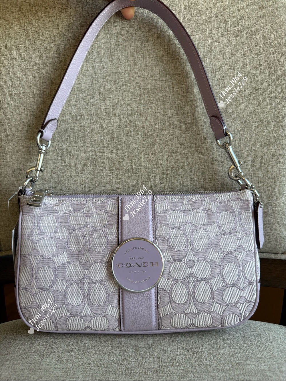 NWT！COACH LONNIE BAGUETTE IN SIGNATURE JACQUARD（COACH C8306）fast shipping